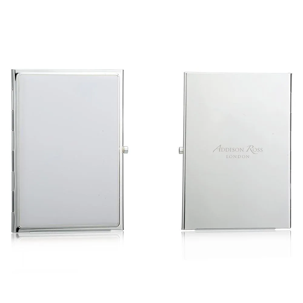 White & Silver Plate Travel Photo Frame - White, Enamel product