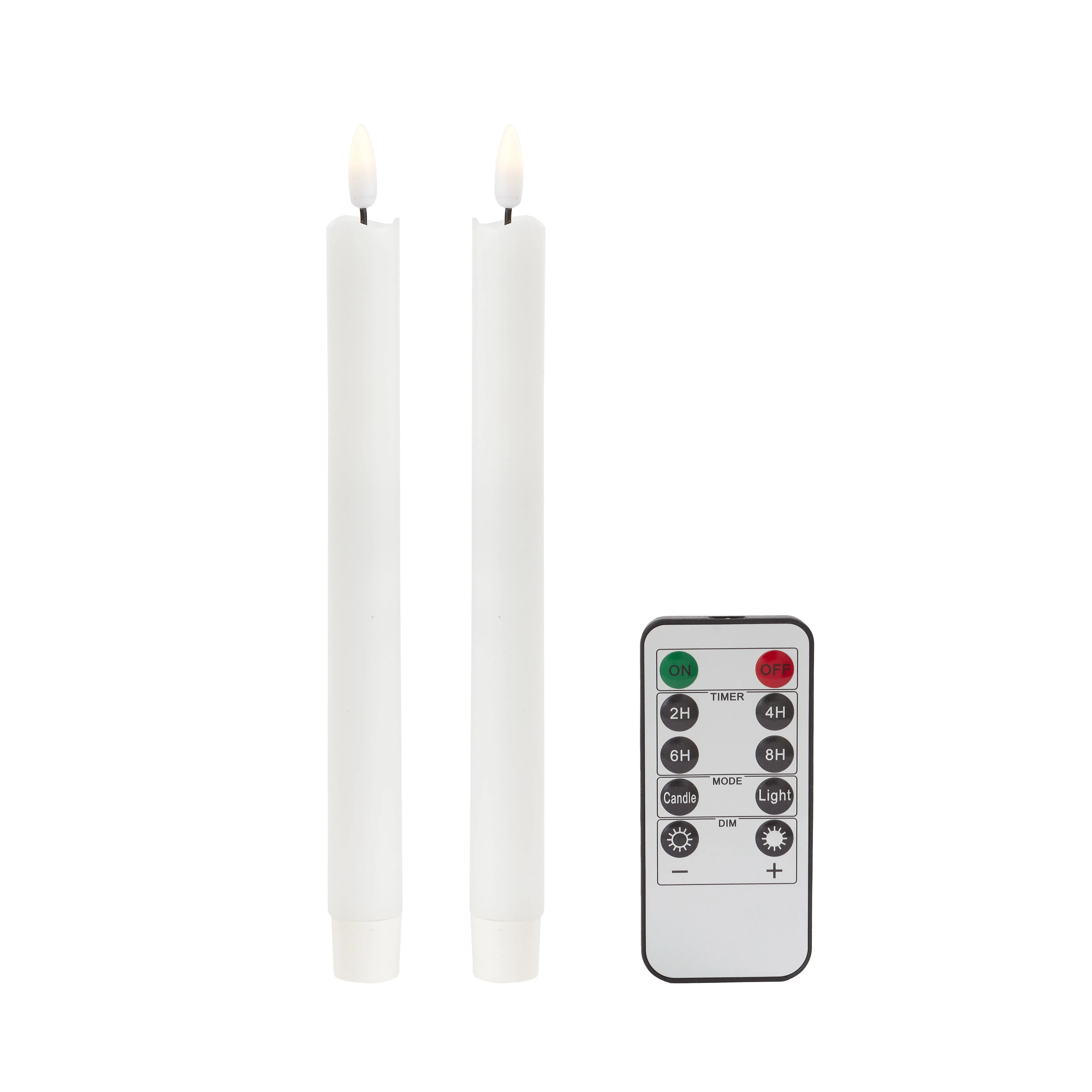 White Wax LED Candles Set of 2 product