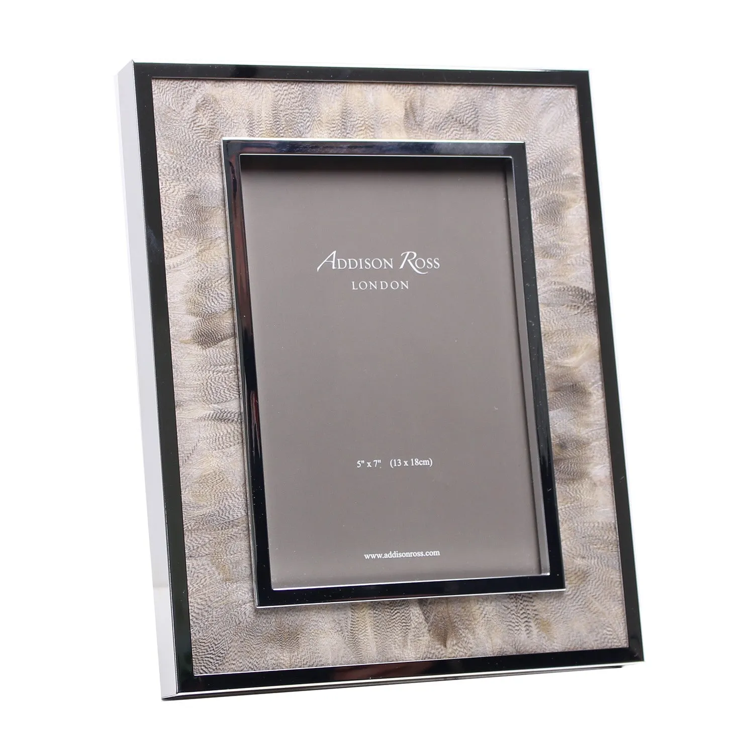 Wide Duck Feather Photo Frame - Silver product