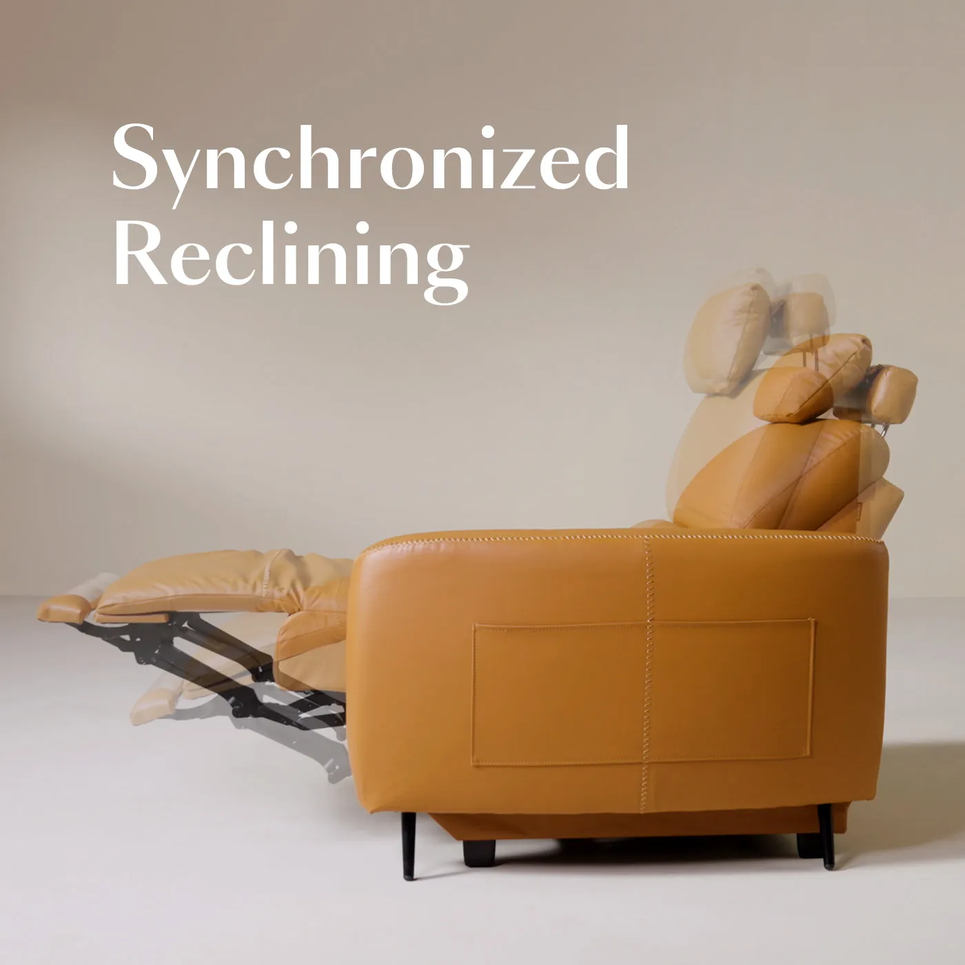 AeroStretch 3-Seater Power Recliner with Massage - Leather