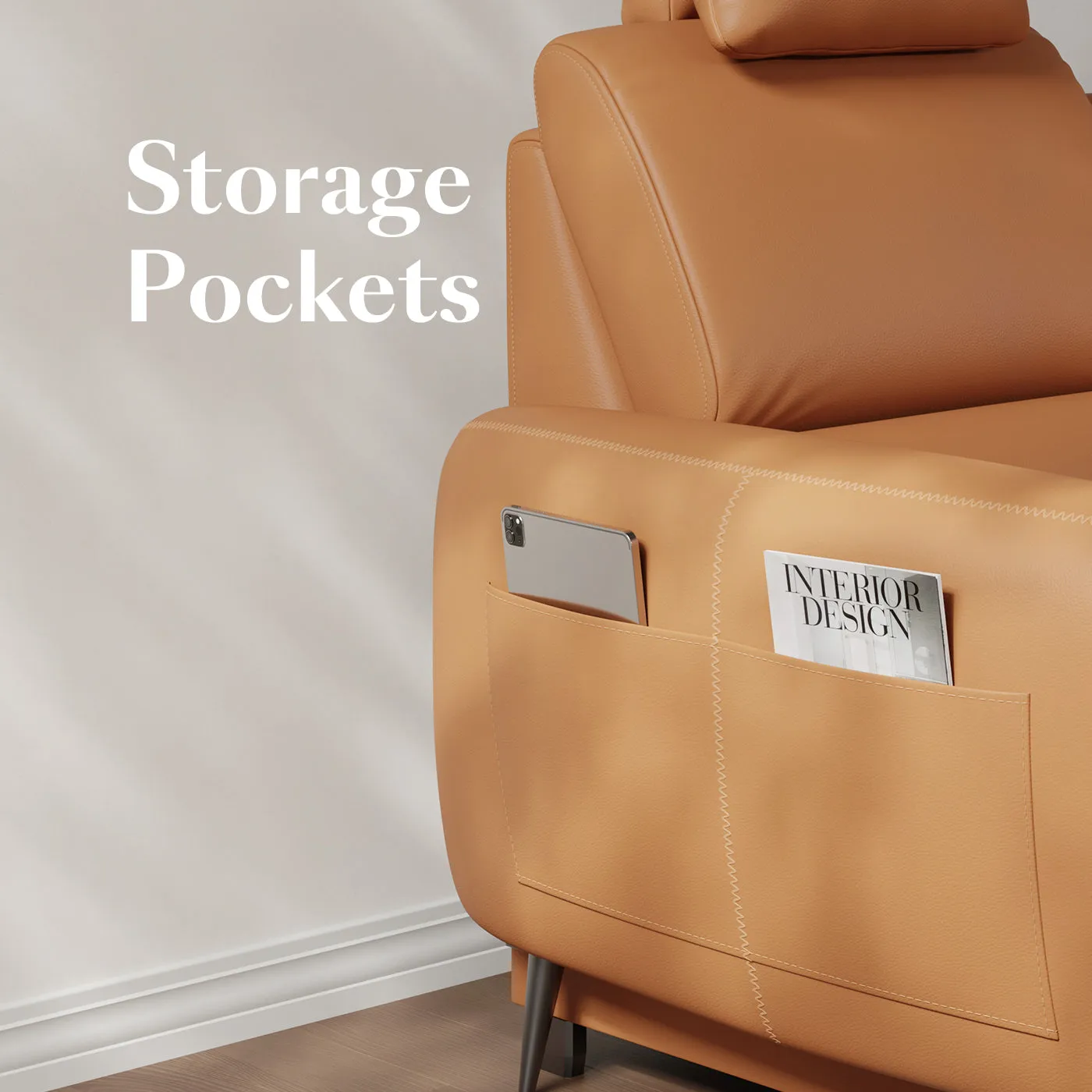 AeroStretch 3-Seater Power Recliner with Massage - Leather