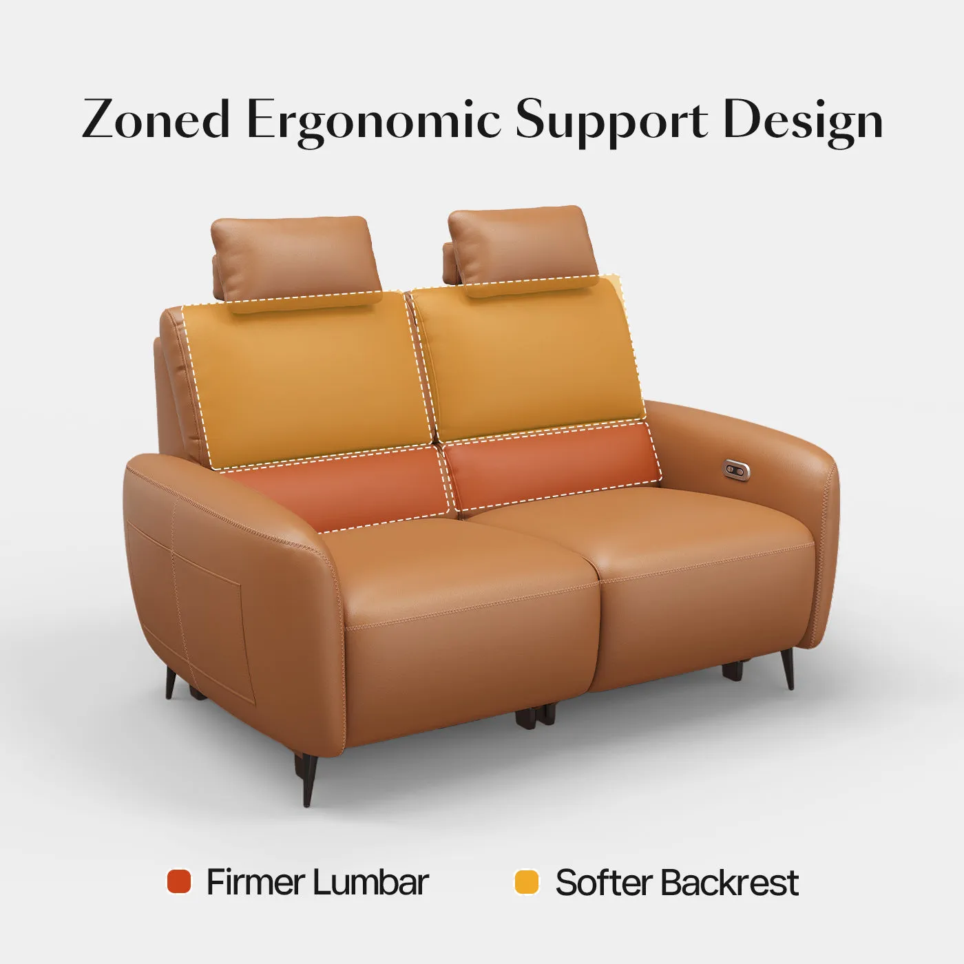 AeroStretch Loveseat Power Recliner with Massage - Leather