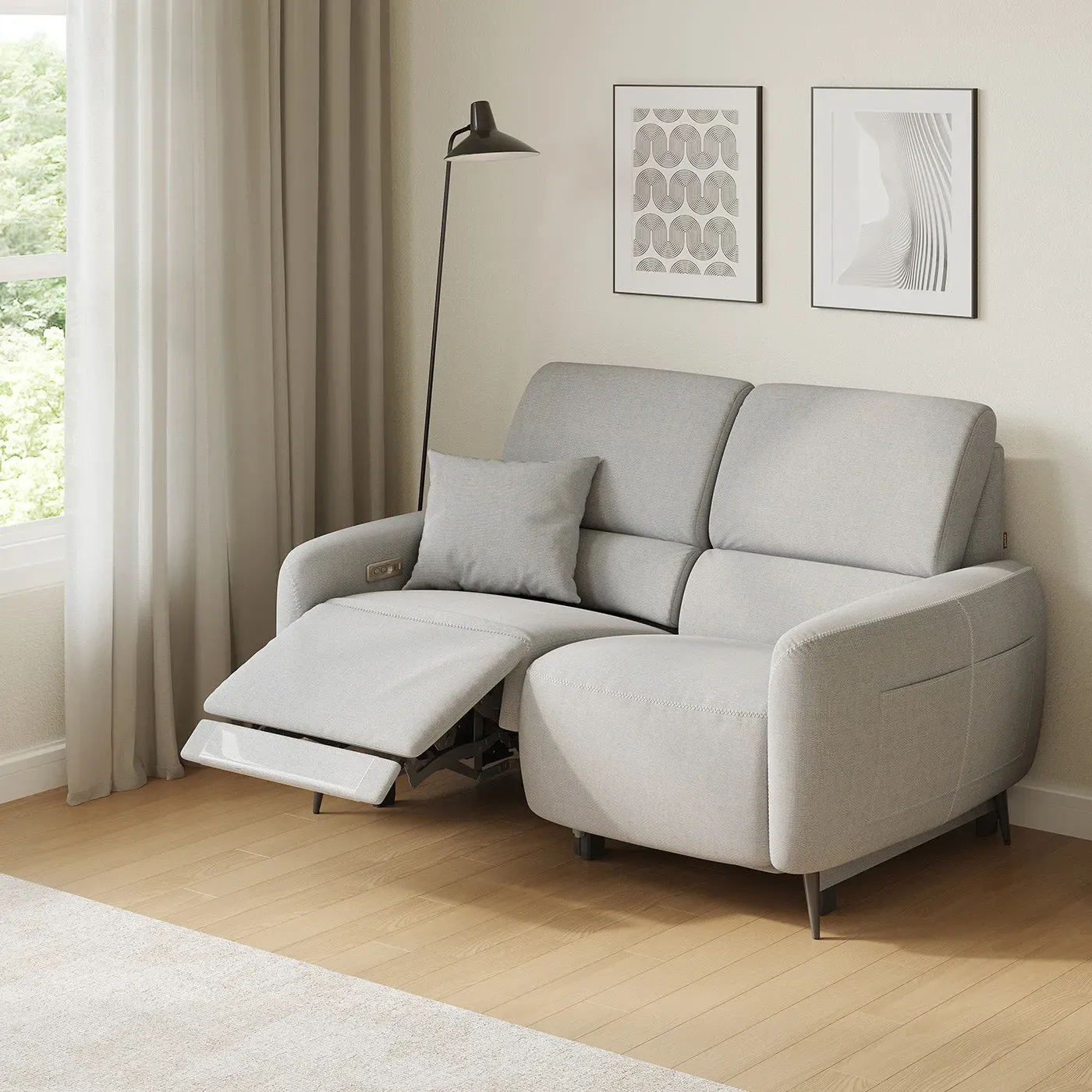 AeroStretch Loveseat Power Zero Wall Fabric Recliner Sofa