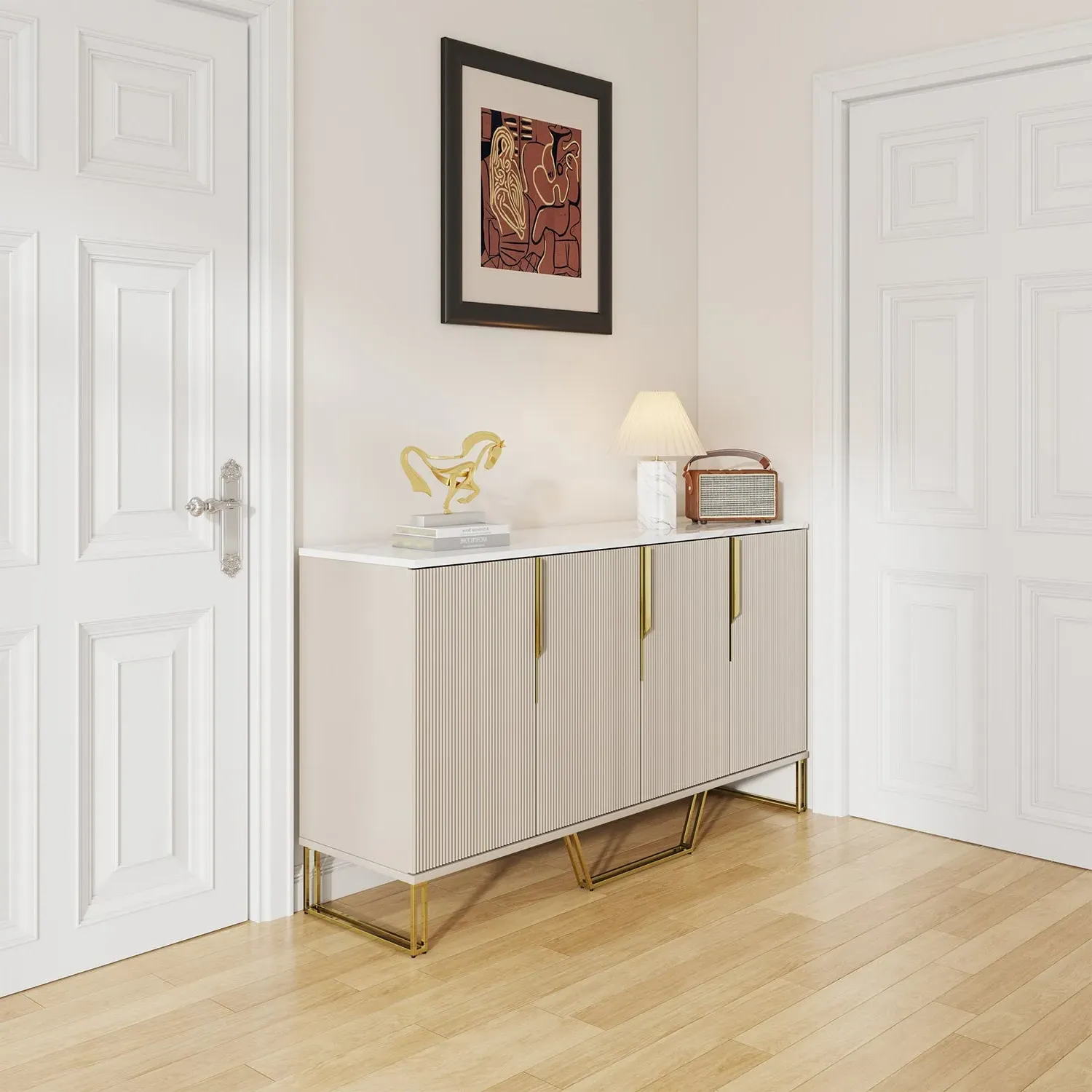 Cassandra 59.1 Inch Sideboard with Storage - White