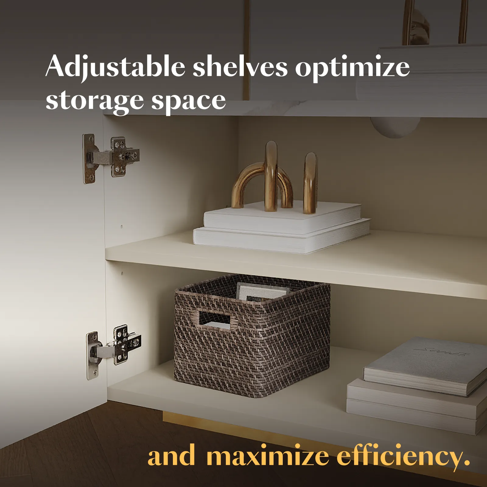 Cassandra Common Large TV Stand with Storage - Off White