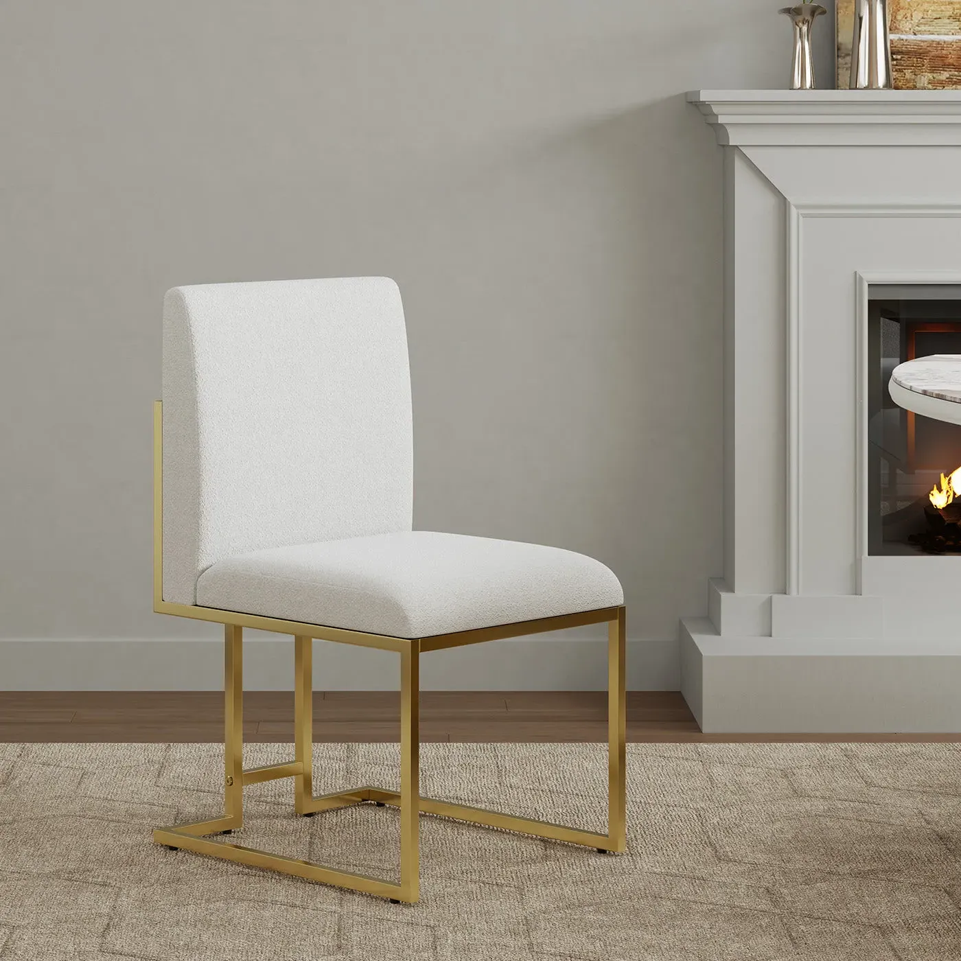 Cassandra Dining Chairs Set of 2 - Brass, Linen image