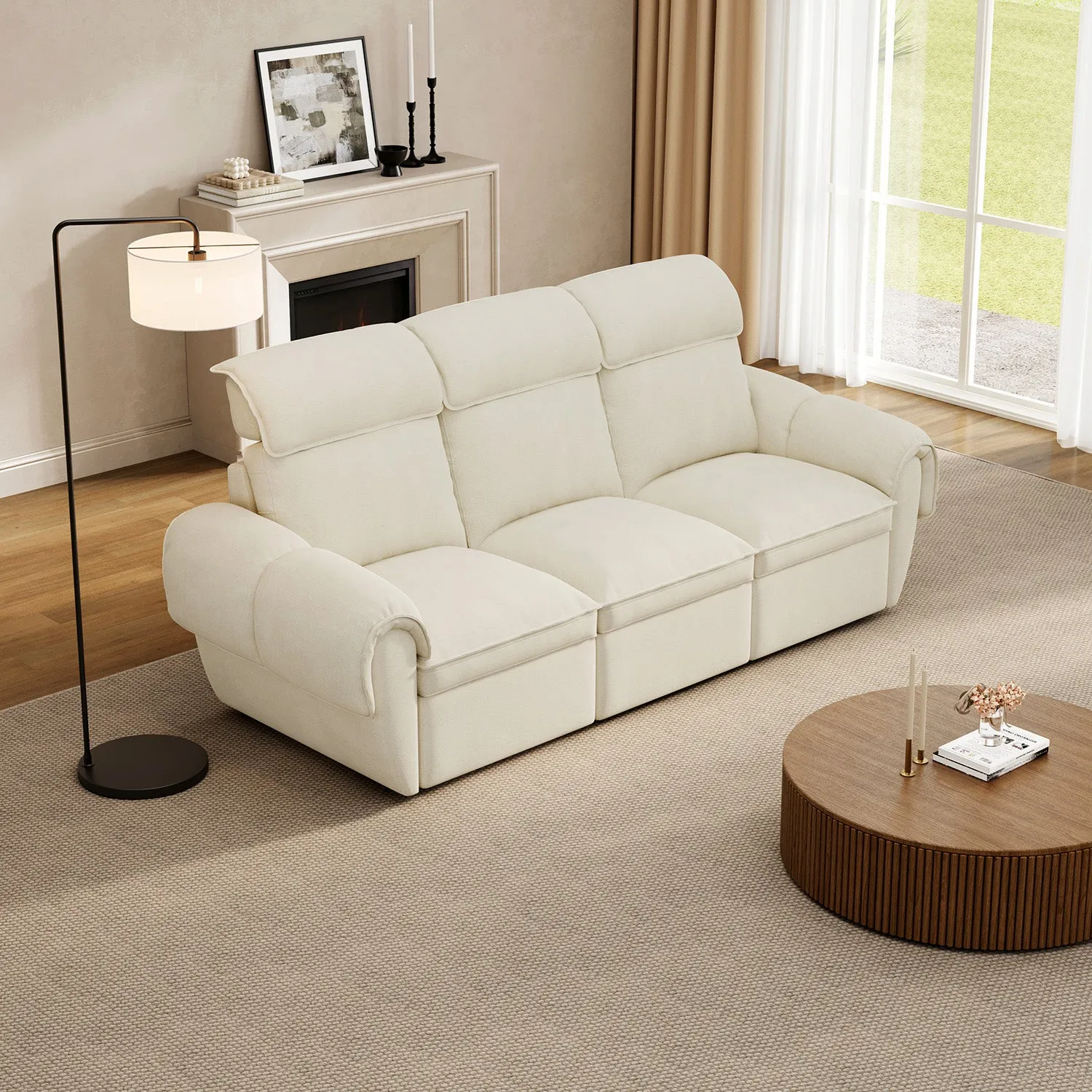 CloudCubo 3-Seater Modular Sectional Sofa with Power Recliner