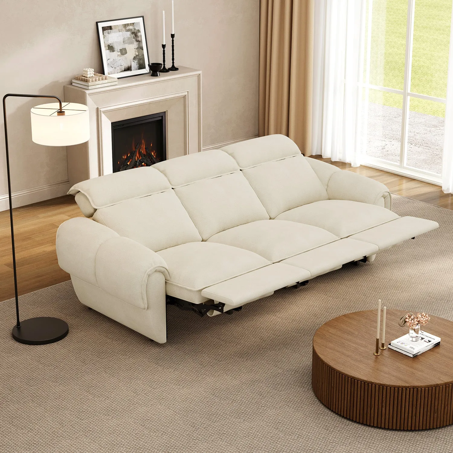 CloudCubo 3-Seater Modular Sectional Sofa with Power Recliner
