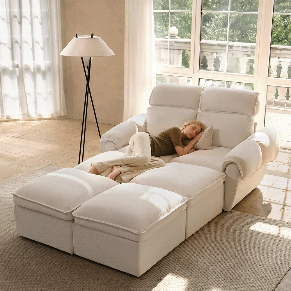 CloudCubo 4-Seat Sectional Sofa with Power Reclining