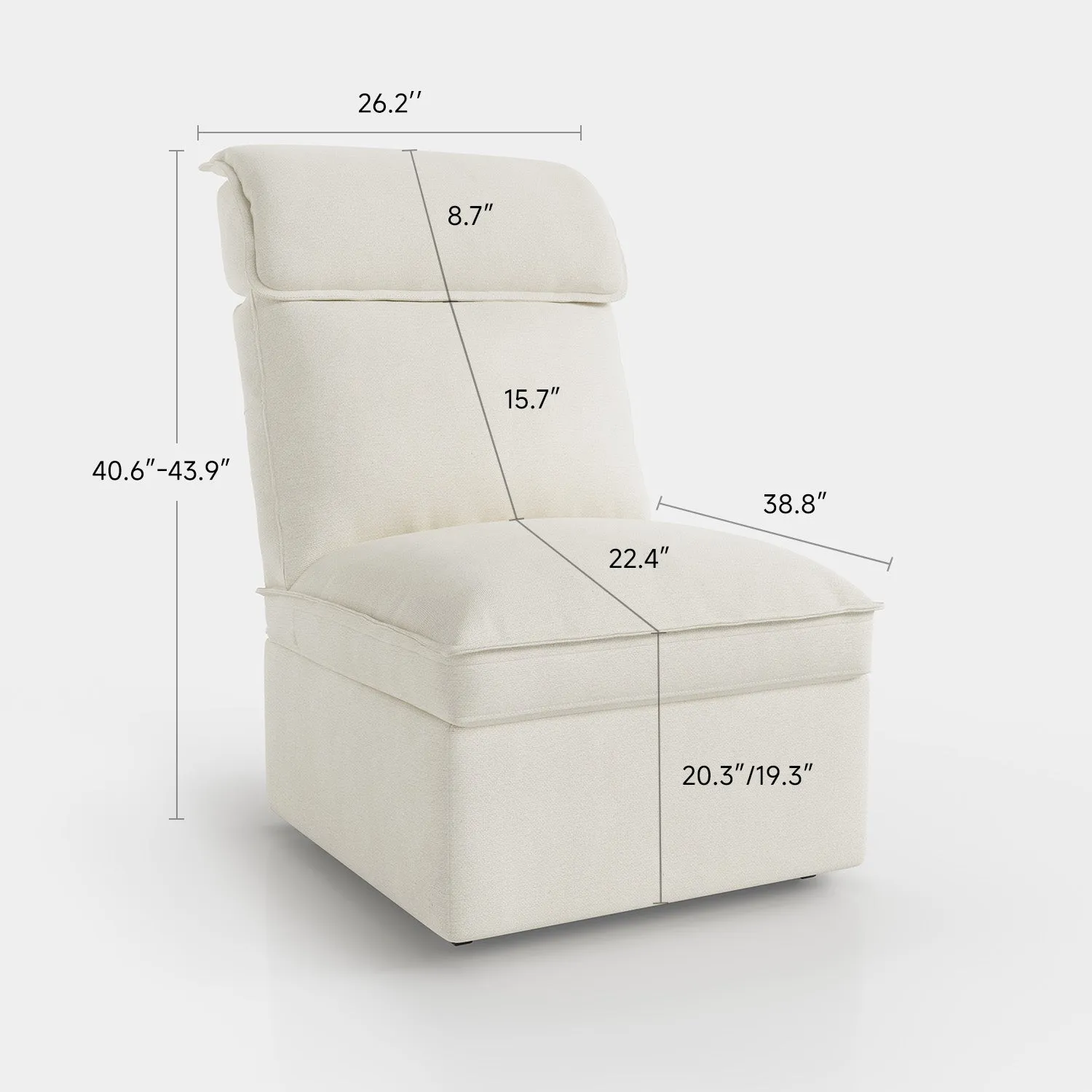 CloudCubo Modular Sofa with Storage and Headrest