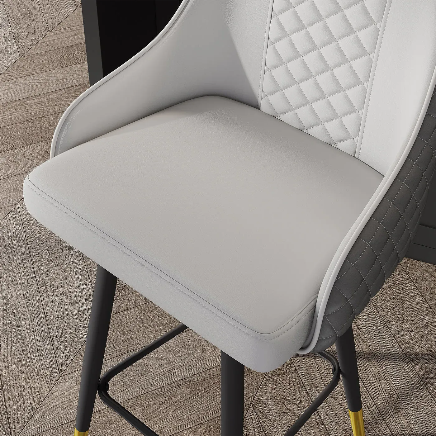 Eden Common Counter Stools with Upholstery Set of 2 - Grey