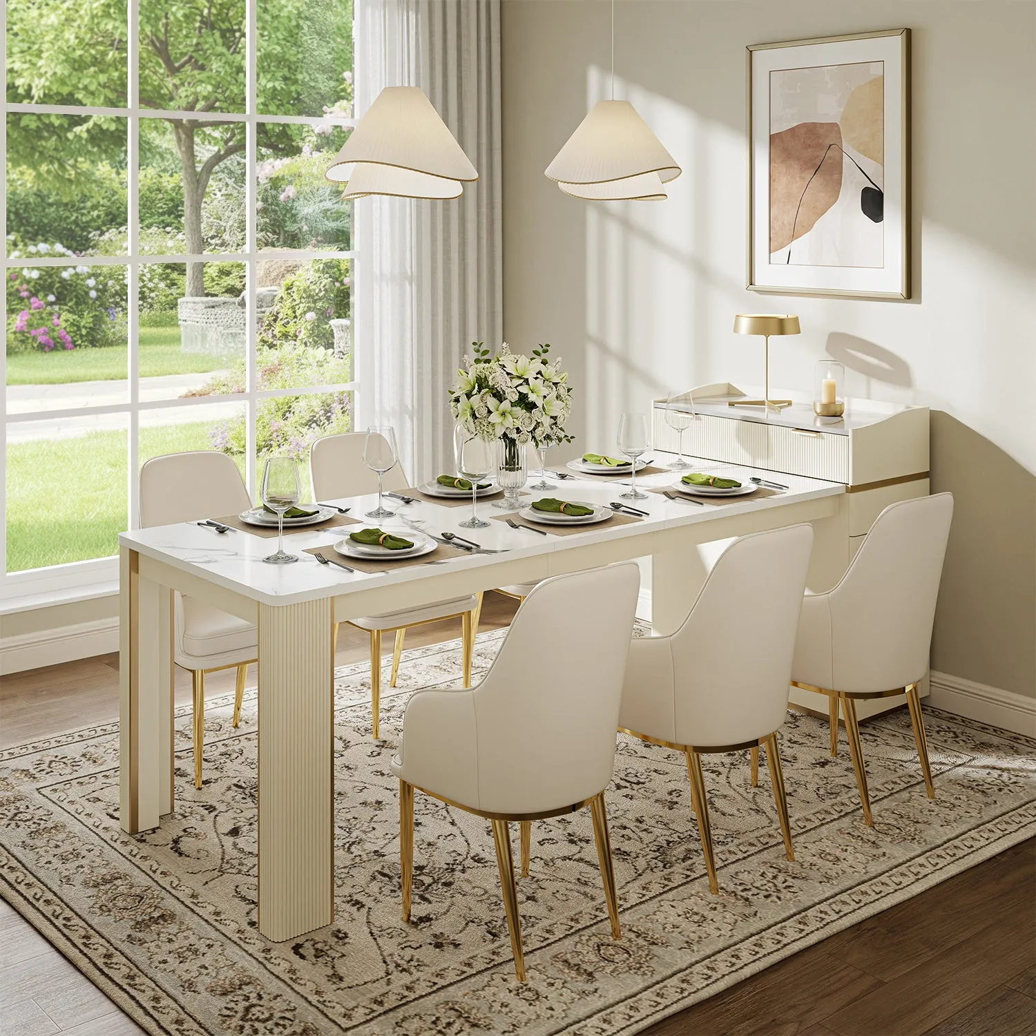 Eden Common Dining Chair with Arms - White (Set of 2)