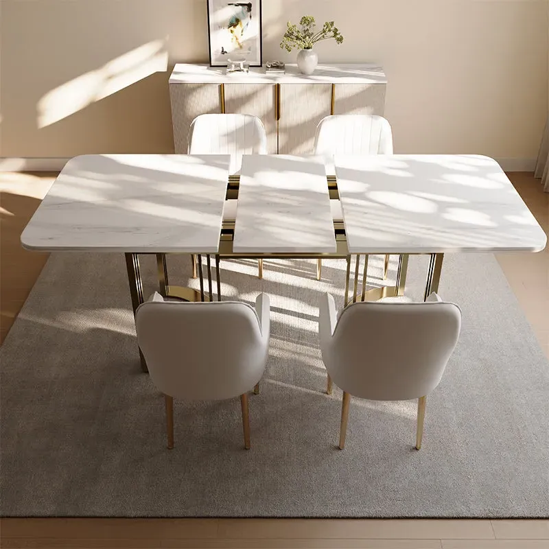 Eden Common Extendable Rectangular Dining Table Set with 4 Chairs - White