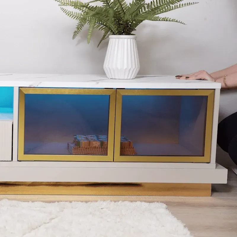 Eden Common Extendable TV Stand with Drawer - Marble