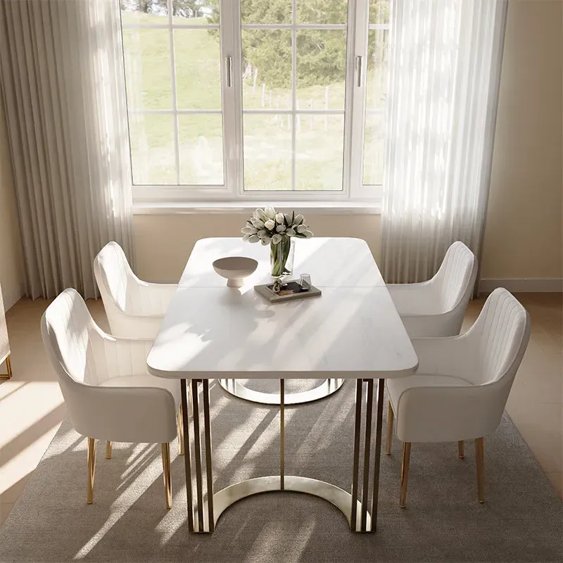 Eden Common Rectangular Dining Table Set Extendable with 6 Chairs