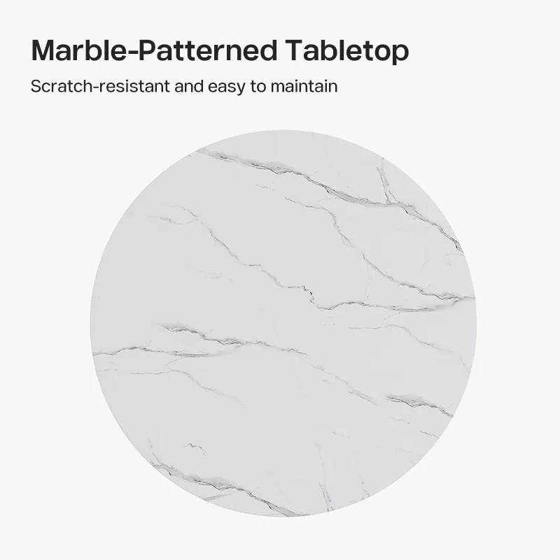 Eden Common Round Side Table - White Marble, Brass