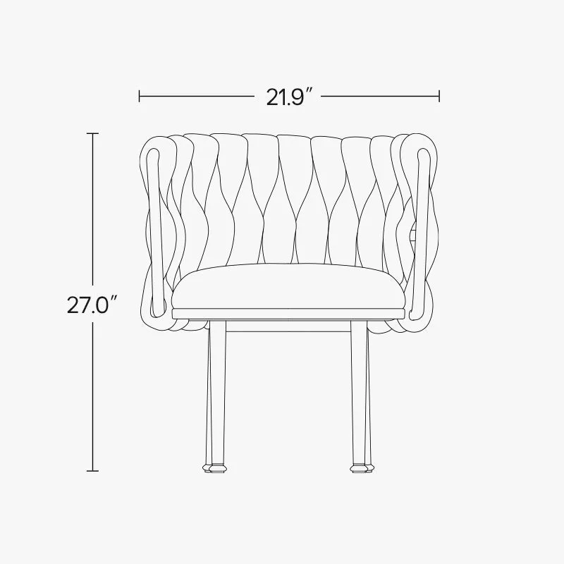 Eden Common Upholstered Dining Chair with Woven Backrest (Set of 2)