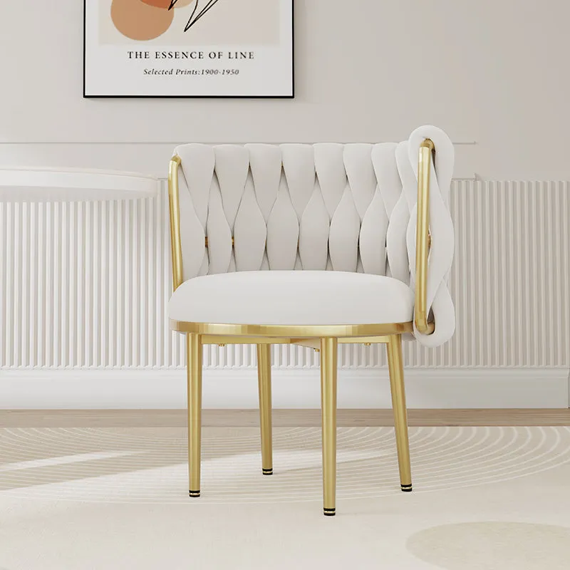 Eden Common Upholstered Dining Chair with Woven Backrest (Set of 2)