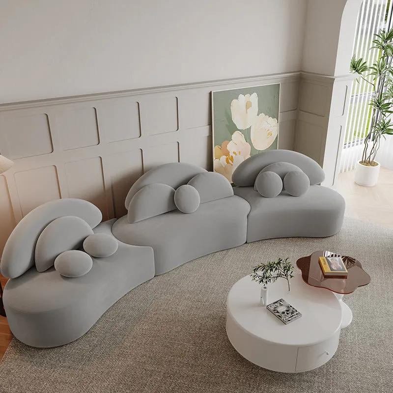 Elina 7-Seater Curved Sectional Sofa - Gray