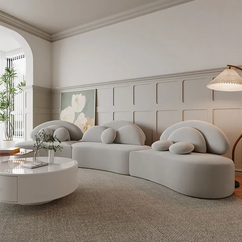 Elina 7-Seater Curved Sectional Sofa - Gray