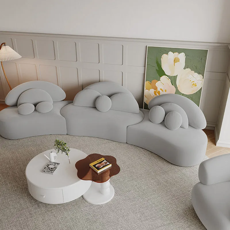 Elina 7-Seater Curved Sectional Sofa - Gray