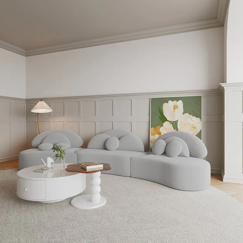 Elina 7-Seater Curved Sectional Sofa - Gray