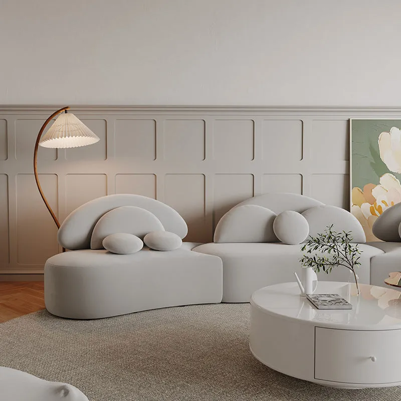 Elina 7-Seater Curved Sectional Sofa - Gray