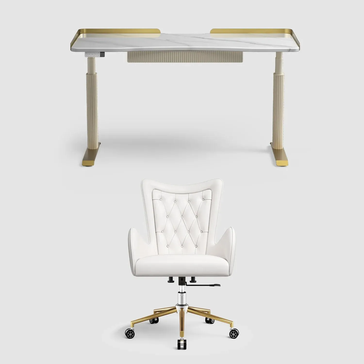 Estand Standing Desk with Drawers & Miya Office Chair Set image