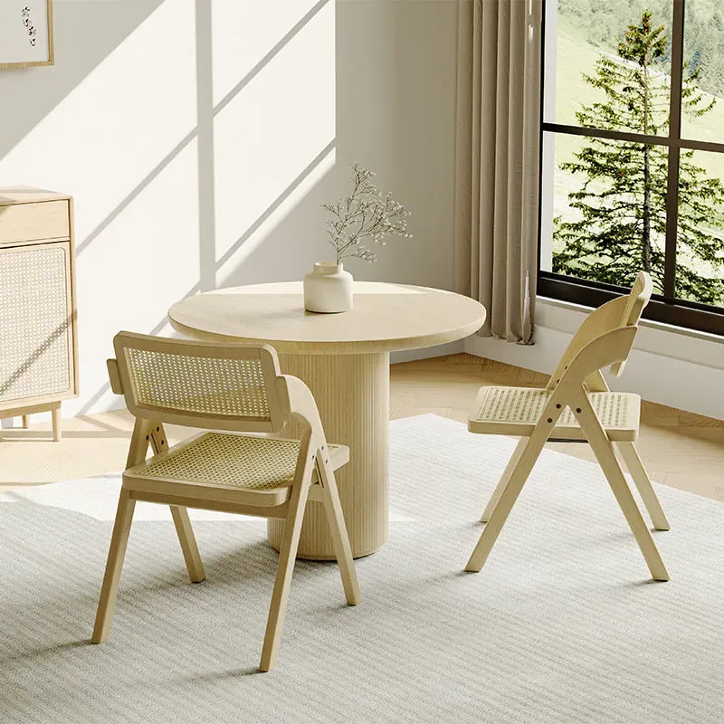 Folding Rattan Dining Chair Set of 2 - PVC