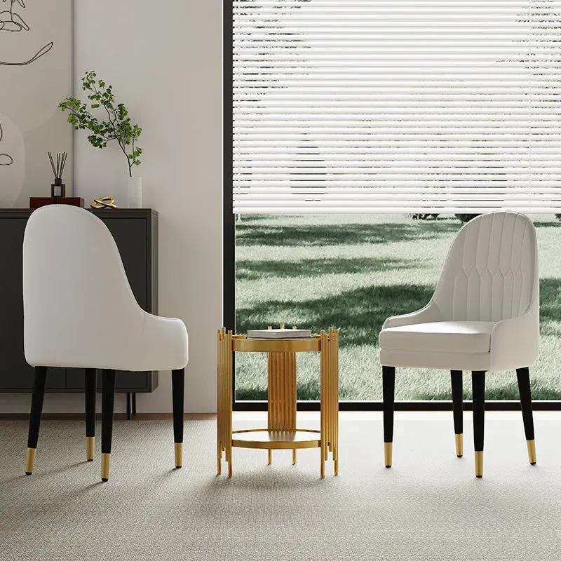 George Dining Chair Set of 2 with Metal Legs - PU Leather