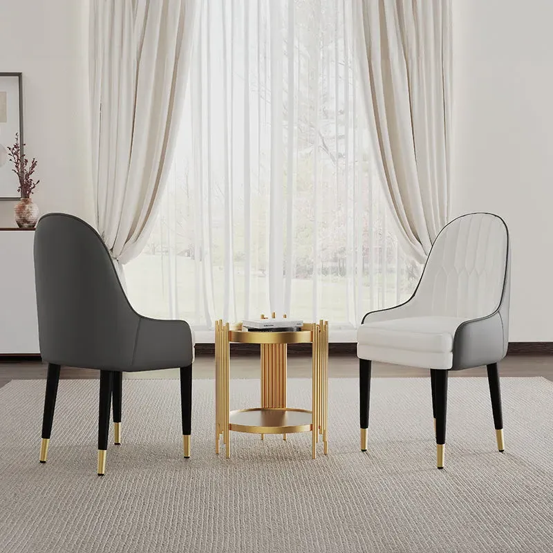 George Dining Chair Set of 2 with Metal Legs - PU Leather