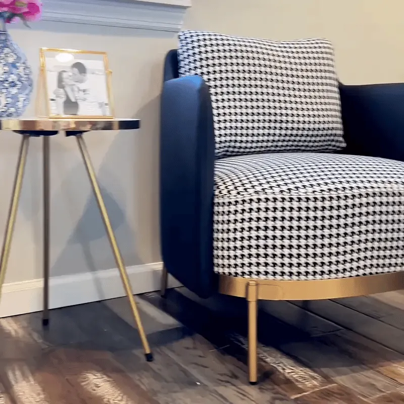 George Houndstooth Pattern Living Room Chair with Arms