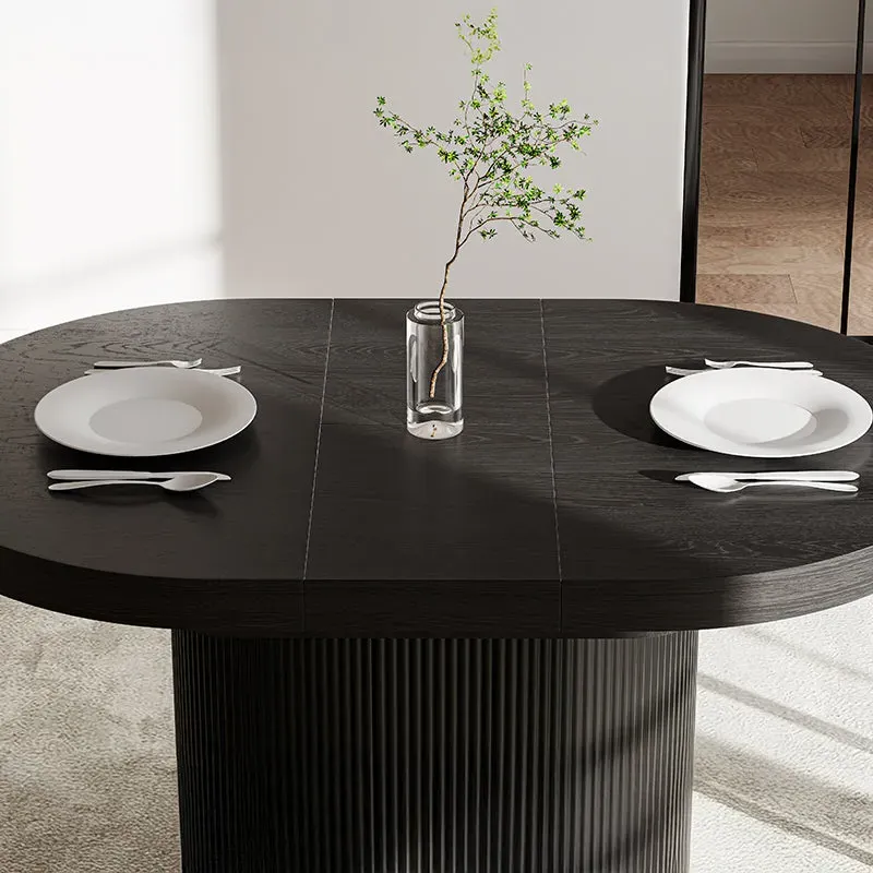 George Oval Extendable Dining Table - Black
