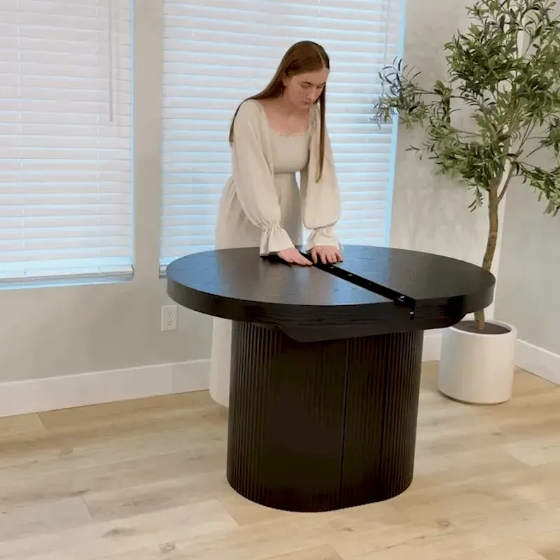 George Oval Extendable Dining Table - Black image