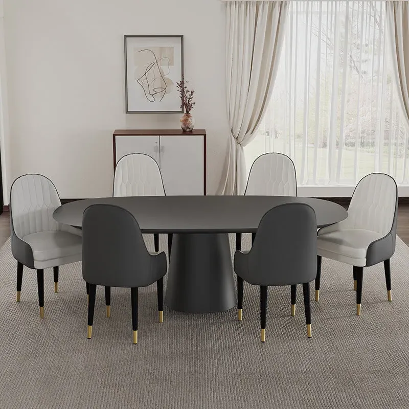 George Oval Extendable Dining Table Set with 4 Chairs - Black