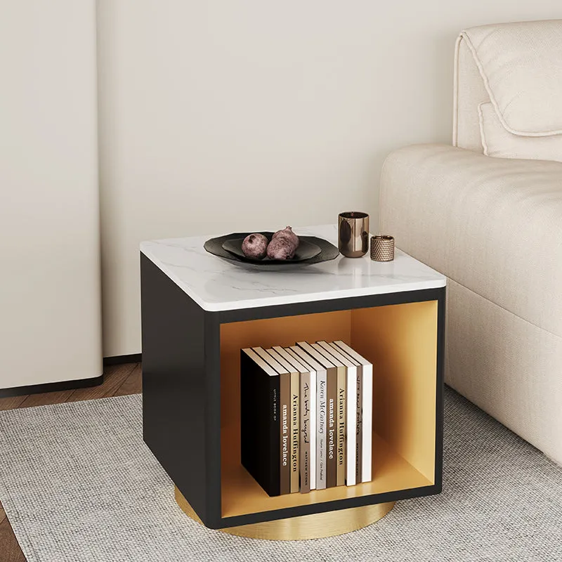 George Side Table with LED Light and Storage