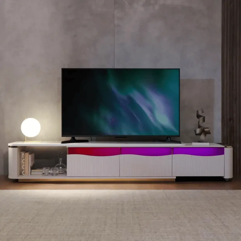 GlowStream Extendable TV Stand & Cassandra Sideboard Set