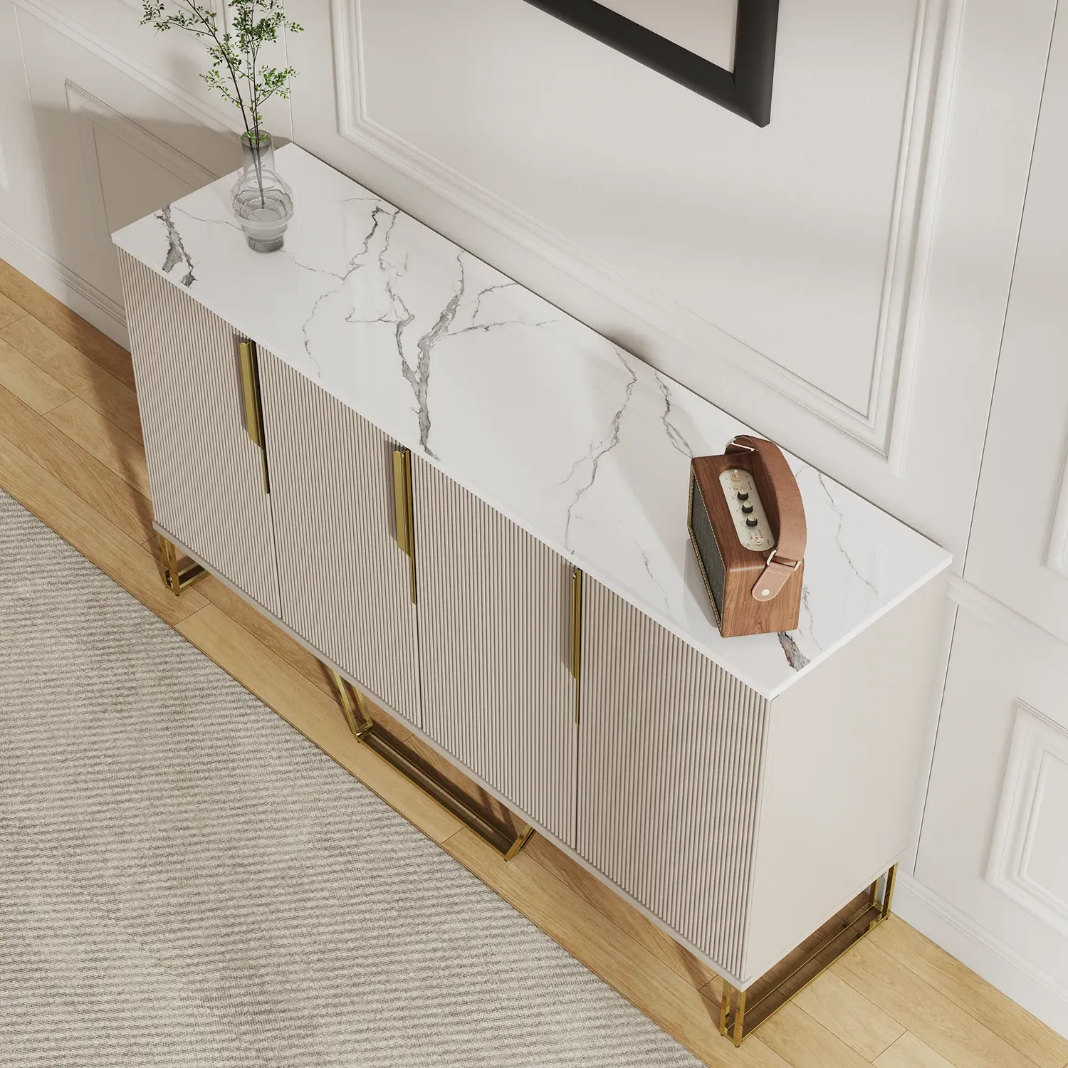 GlowStream Extendable TV Stand & Sideboard Set