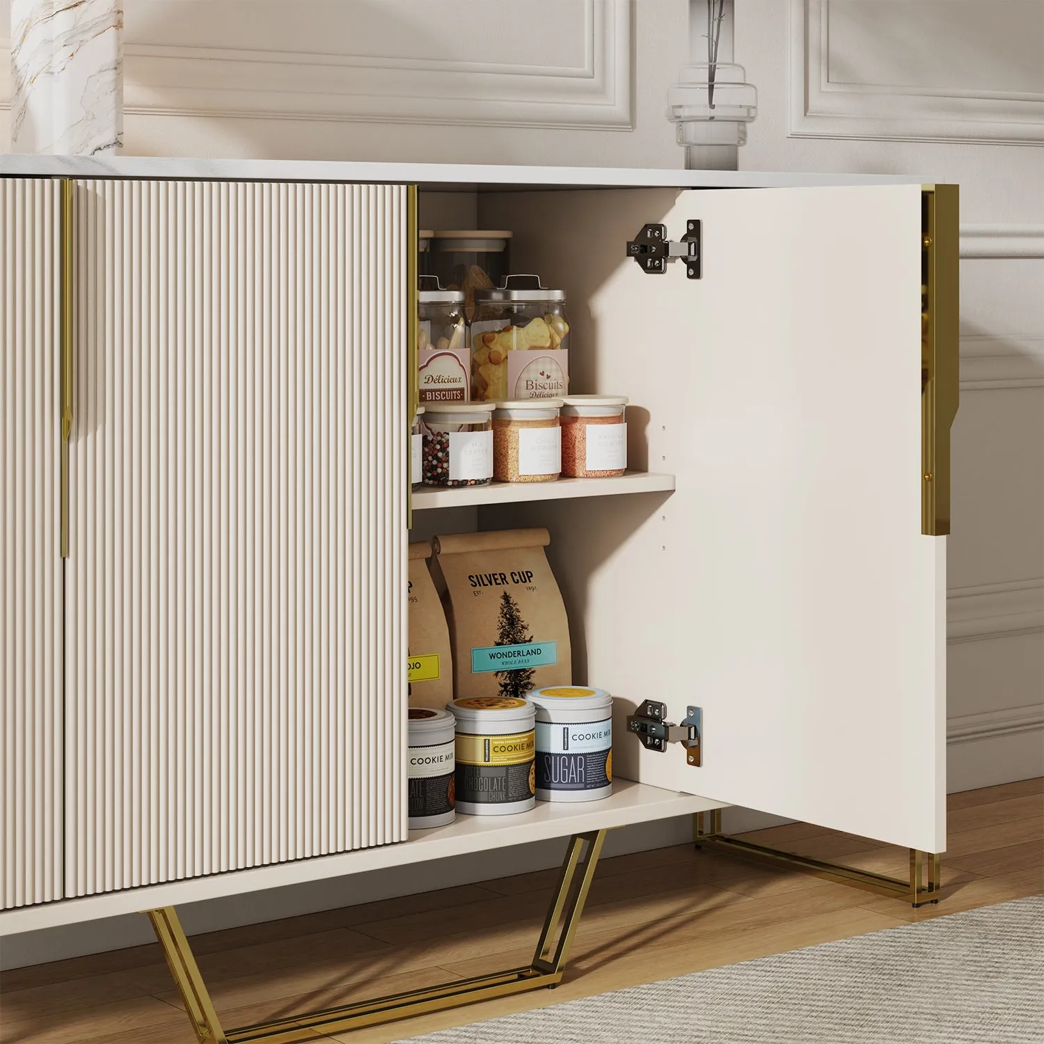 GlowStream Extendable TV Stand & Sideboard Set