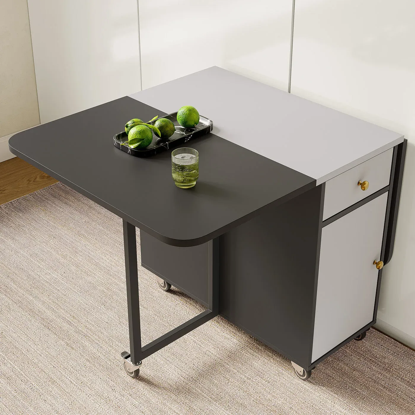 Jackson Folding Dining Table Set with 4 Chairs - Black