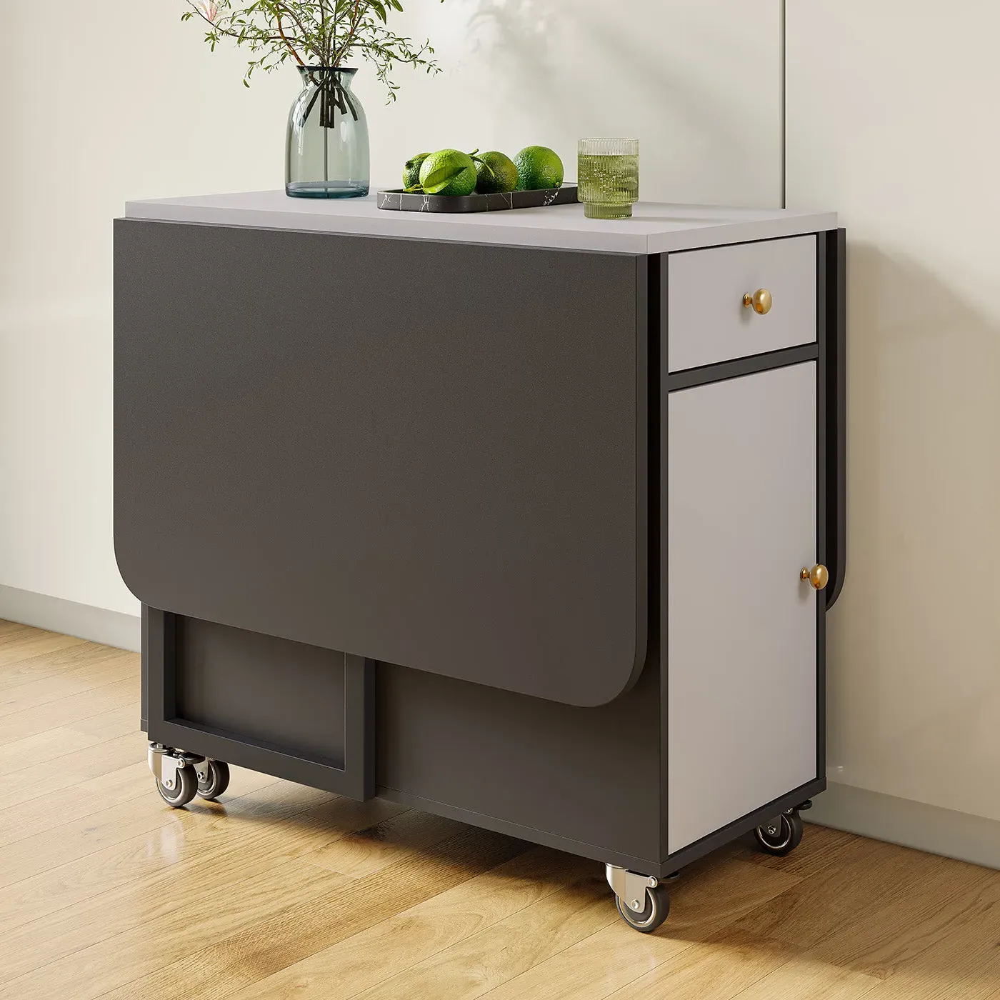 Jackson Folding Dining Table Set with 4 Chairs - Black