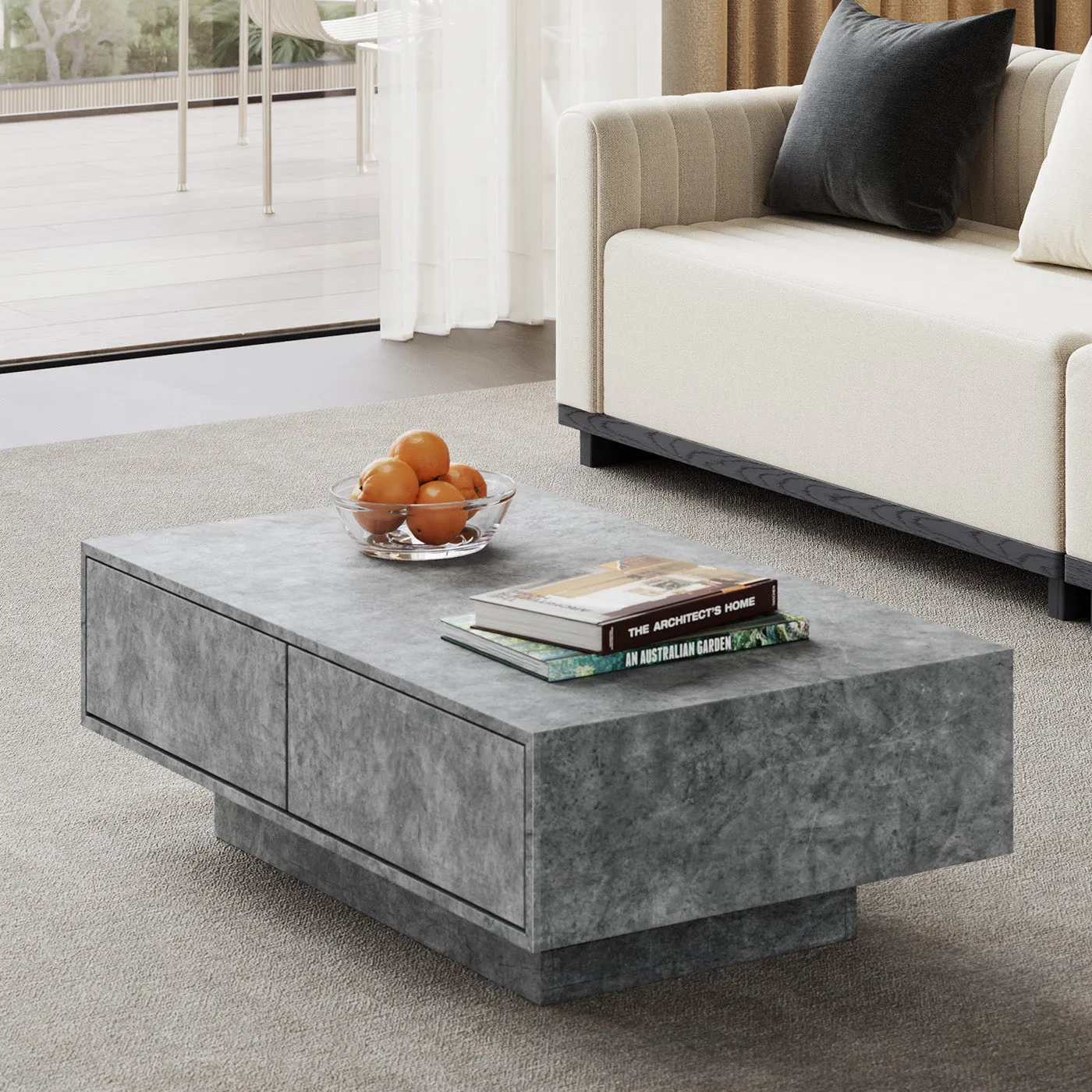 Jackson Rectangle Coffee Table with Storage - Gray image
