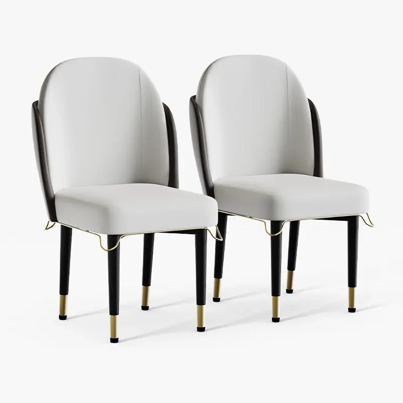 Jackson Set of 2 Dining Chairs - White, Leather
