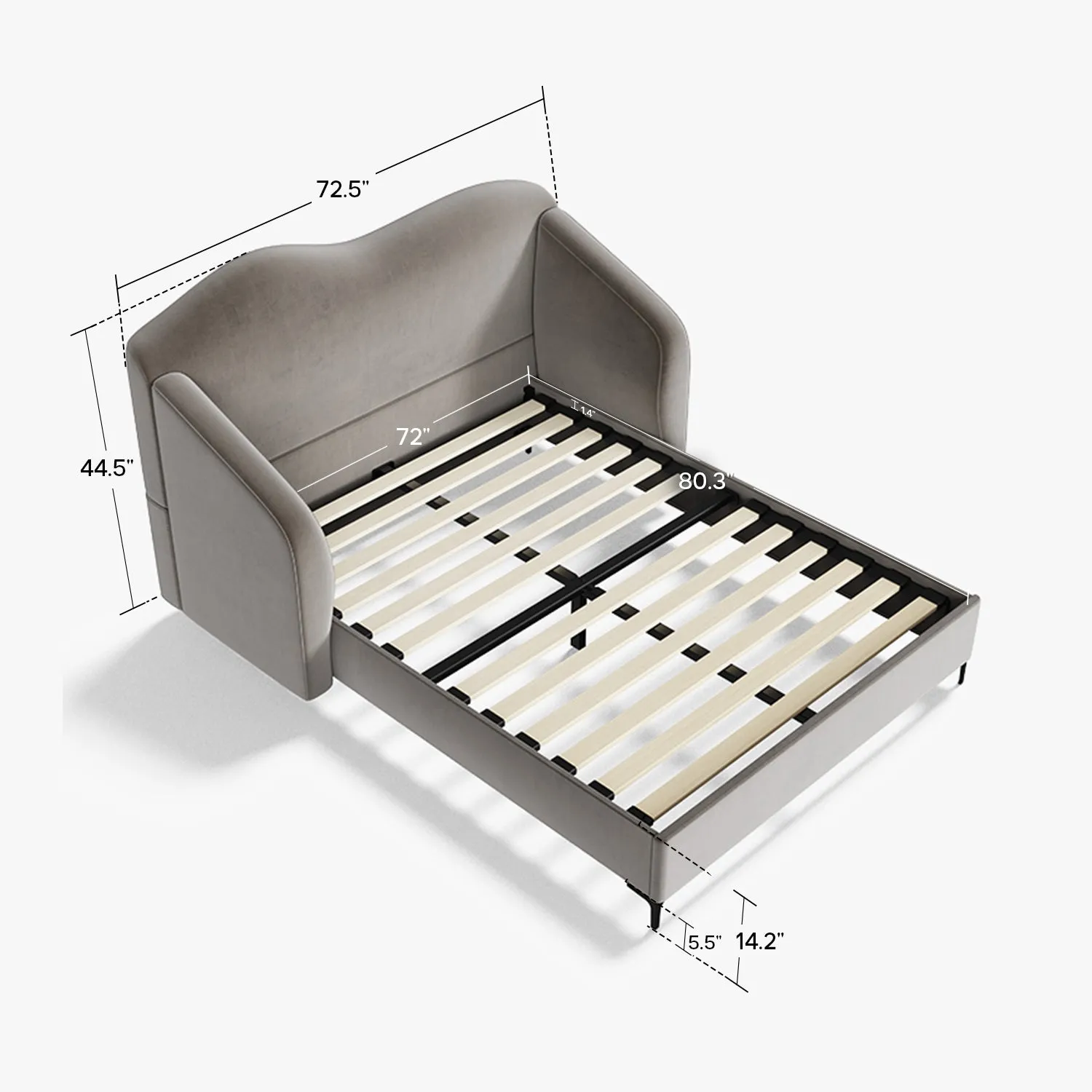 Kelly Nordic Queen Platform Bed Frame with Headboard and 2 Nightstands