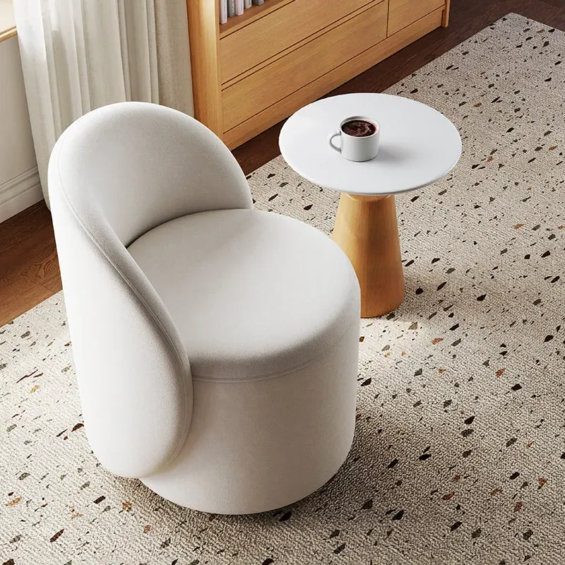 Kelly Round Back Swivel Vanity Stool - White