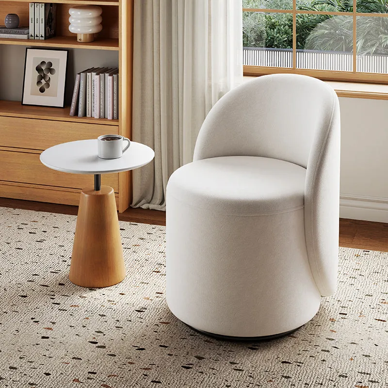 Kelly Round Back Swivel Vanity Stool - White