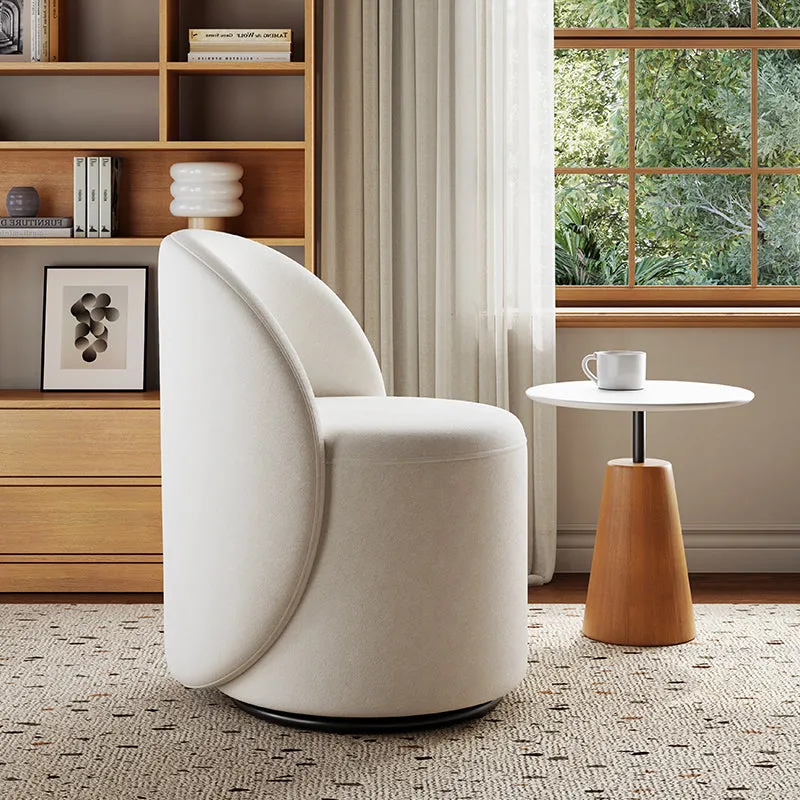Kelly Round Back Swivel Vanity Stool - White