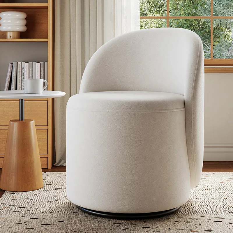 Kelly Round Back Swivel Vanity Stool - White