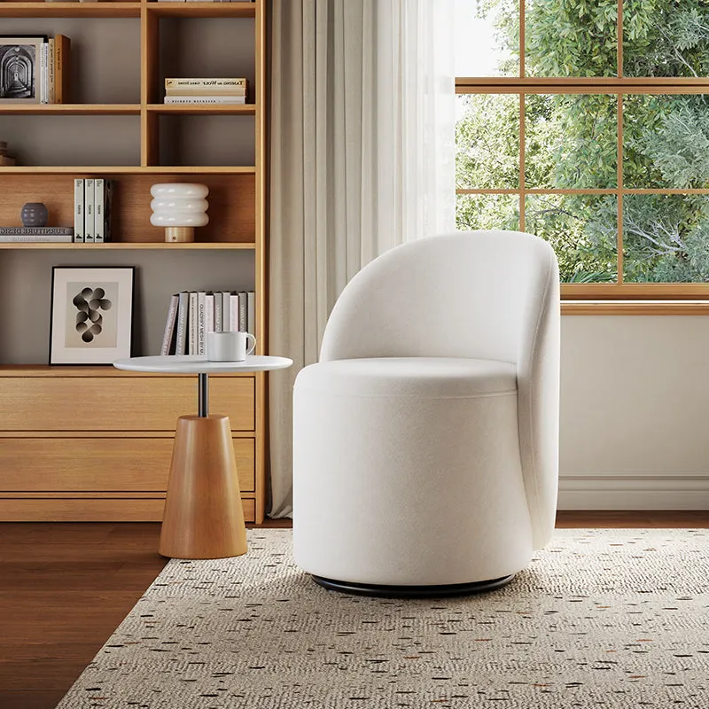 Kelly Round Back Swivel Vanity Stool - White image