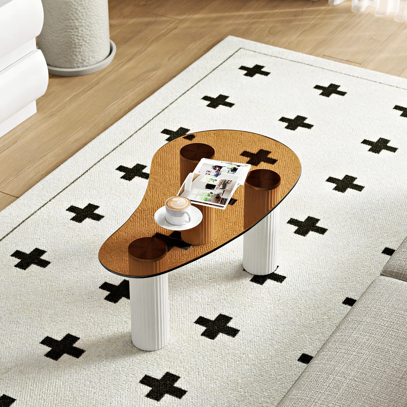 Kelly Round Coffee Table - Tempered Glass